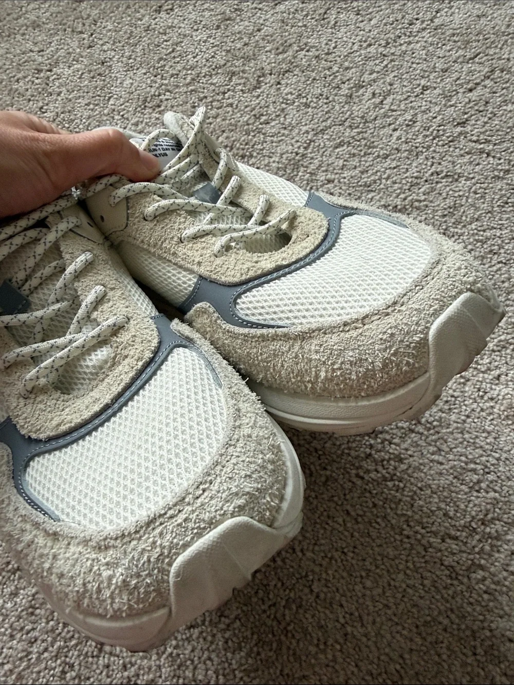 Darc Sport Run 1 Cream Grey Suede Unisex Gym Athletic Shoes